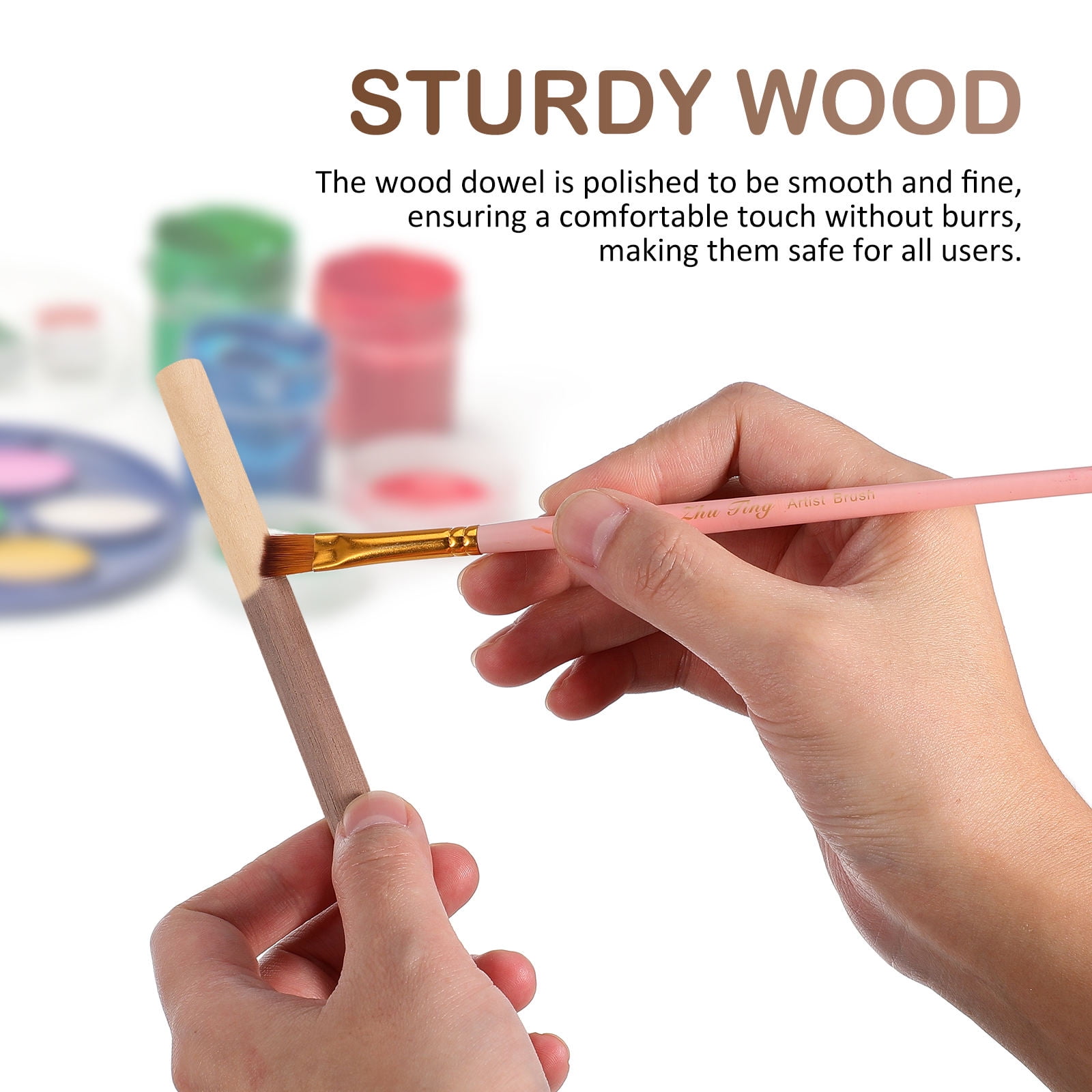 BESTYASH 24 Pcs Cake Dowel Rods Set Black Walnut Craft Wood Pieces Multi Color For Model Making Classes
