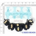 thumbnail image 3 of 20 Pcs Natural HANDMADE Resin Glass Seed beads Round Shape w/Iridescent Drops Design Jewelry Craft Necklace Choker Bracelet Earrings African Ethenic - Black/Gold- #BD9585, 3 of 5