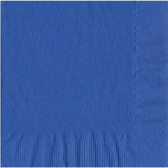200 - (4 Pks of 50) 2 Ply Plain Solid Colors Luncheon Dinner Napkins Paper - Royal Blue