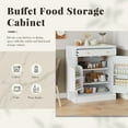 thumbnail image 2 of Euroco Freestanding Kitchen Cabinet with Marble Countertop, 2 Adjustable Shelves, 2 Door Shelves, and Pull-Out Drawer, 35.4" Height, 2 of 9