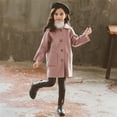 thumbnail image 2 of Kaemgyyd Toddler Girls Winter Coat Fashion Long Sleeve Button down Trench Coat Casual Solid Pocket Long Outerwear 2-8 Y, 2 of 3