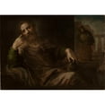 thumbnail image 2 of Anonymous 14x11 Black Ornate Wood Framed Double Matted Museum Art Print Titled: Philosopher, 2 of 5