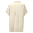 thumbnail image 4 of Alun Womens Texture Lightweight Breathable Tops Button down Dress Shirts Casual Short Sleeve Collared Summer Work Blouse with Pocket Soft Comfort for Daily Wear 1-Beige S, 4 of 6