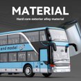 thumbnail image 3 of Funtogether Die-cast Double-Decker Toy Bus, 10.4" Large Alloy Intercity Coach Play Vehicle with Lights and Sounds, Pull-Back Model for Kids, 3 of 8