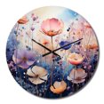 thumbnail image 2 of Designart "Purple Dreamy Flowers VI" Abstract Botanicals Oversized Wall Clock, 2 of 5