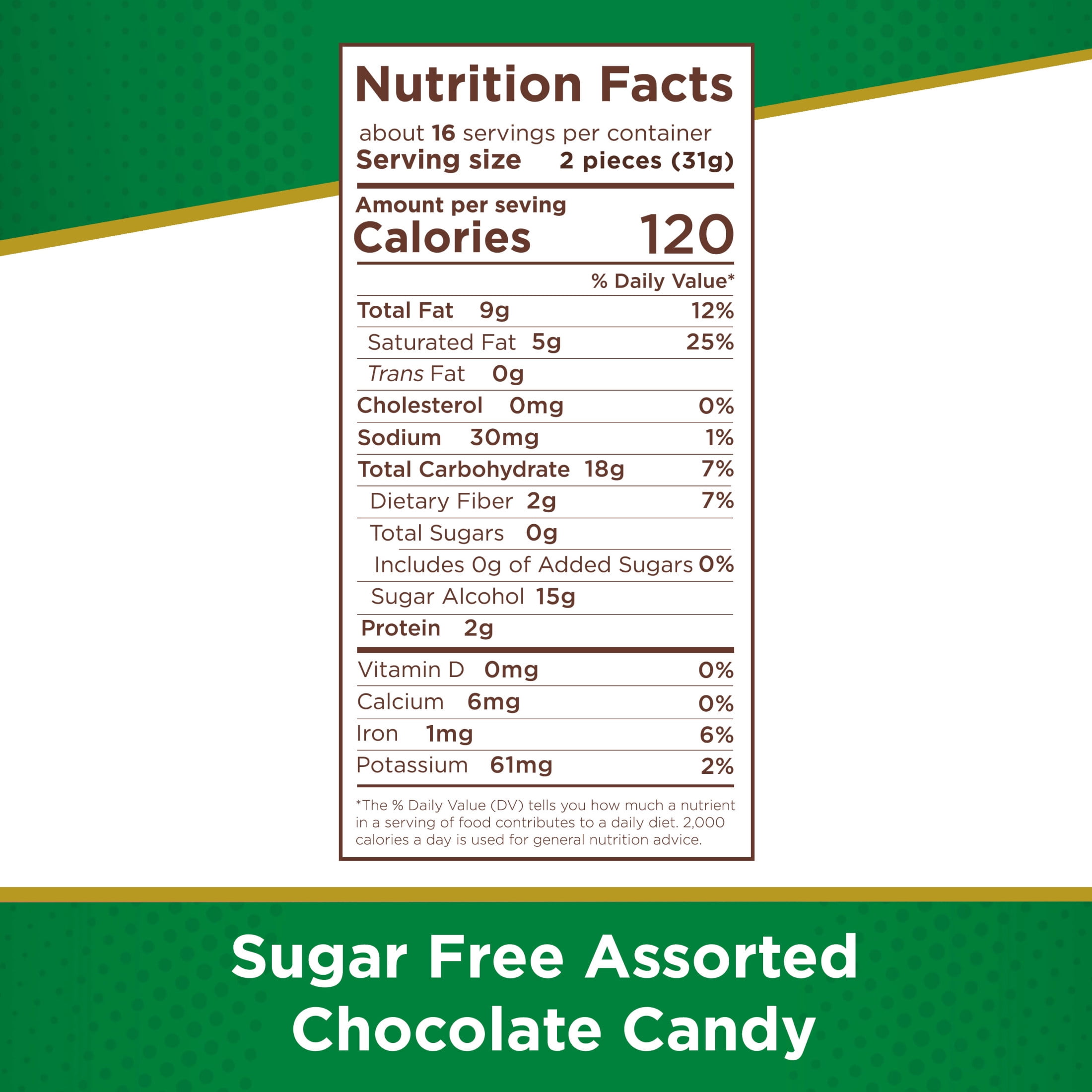 RUSSELL STOVER Sugar Free Assorted Chocolate Candy, 17.75 oz. bag (≈ 32 pieces)