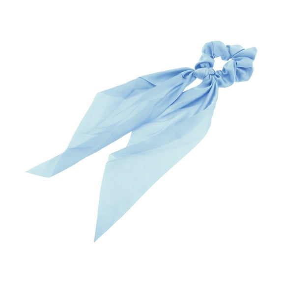 Unique Bargains 1 Pc Solid Tie Triangle Ribbon Scrunchies Blue