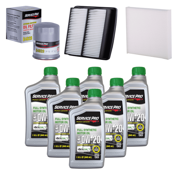 Fits: 2016 Acura MDX 3.5L Complete Oil, Air & Cabin Filter Kit (0W-20)