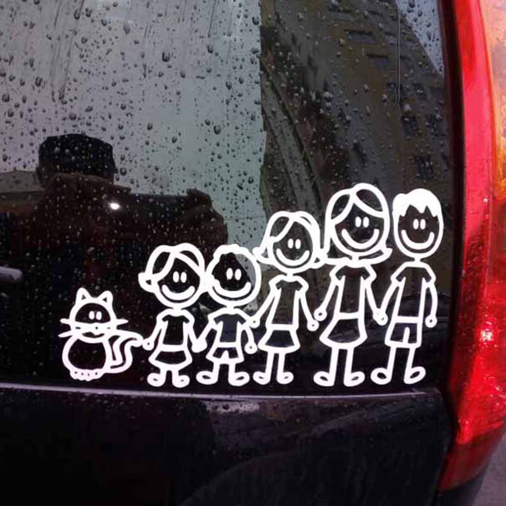 Red 12 Stick Figure Family Your Stick Figure Family Pet Cat Dog Stickers for Car Windows Bumper Phone Notebook Vinyl Decal 