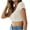 White, variant on Womens Short - Sleeve Square - Neck Cutout - Front Fitted Cropped Top - Edgy for Summer Streetwear