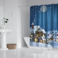 thumbnail image 5 of Rideau de Douche pour Salle de Bain Style Ferme Hiver Joyeux Noël Rideaux de Douche Imperméables Frais Crochets de Rideau de Bain Inclus,72x72 Pouces, 5 of 5