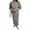 Grey, variant on Joernso Women's Short Sleeve Midi Dress Summer Casual Round Neck Shirt Dress Loose Beach Shift Split Long Dress