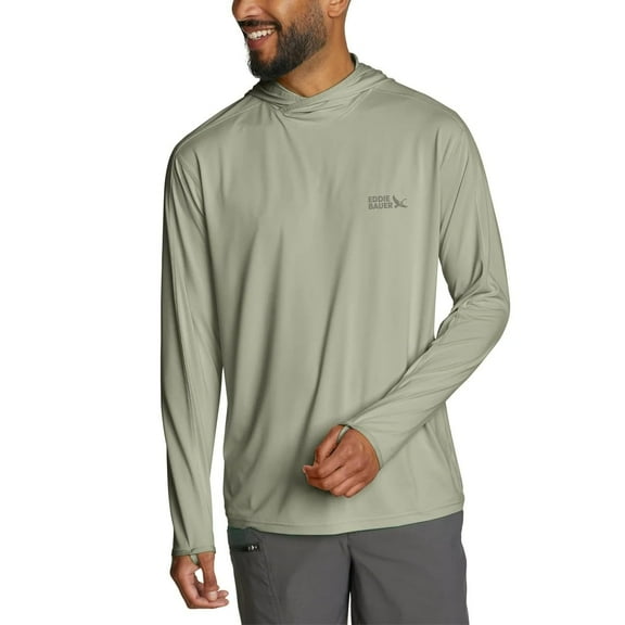 Eddie Bauer Men’s UPF 50 Performance Hoodie - Lightweight Regular Fit - Moisture Wicking (Green, Medium)