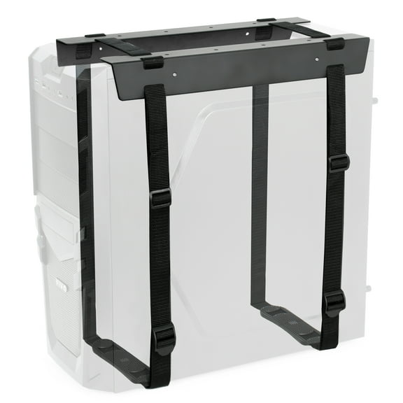VIVO Black Under-Desk PC Adjustable Strap Mount | Computer Case Holder