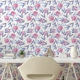thumbnail image 2 of Ambesonne Rose Peel & Stick Wallpaper for Home, Romantic Winter Leaves Gentle, 13"x72", Ivory Eggplant and Blush, 2 of 5