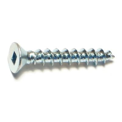 

#6 x 1 Zinc Plated Steel Square Drive Flat Head Sheet Metal Screws
