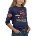 thumbnail image 3 of Abcomgle Girls 4th Of July Shirts 2026 3/4 Sleeve Patriotic Shirts Crewneck Fashion 250th Anniversary Graphic Shirts Cute Independent Day Tees,Navy,5-6Years, 3 of 5