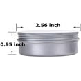 thumbnail image 2 of 2 Ounce Aluminum Tin Jar Refillable Containers 60 ml Screw Lid Round Container Bottle for Cosmetic,Lip Balm, Cream, 12 Pack., 2 of 2