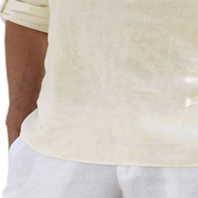 Camisa informal para hombre, camisa informal de color puro para hombre, camisa de cuello alto de color puro para hombre, construcción resistente