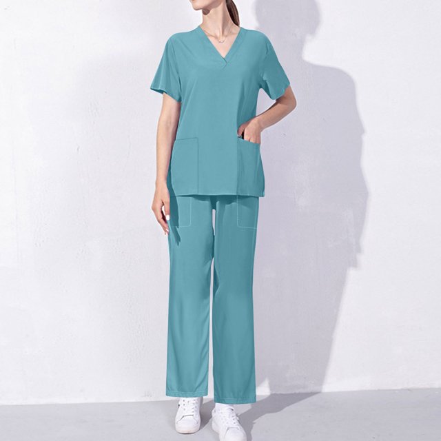 BVOFAR Ensemble de Blouses Médicales pour Femmes, Col en V Extensible, Uniformes de Soins Infirmiers avec Poches