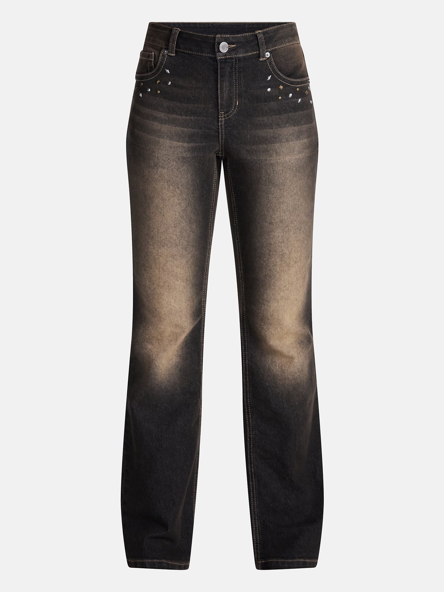 No Boundaries Novelty Stitch Bootcut Jeans, 32.5" Inseam, Women's 00-20