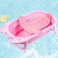 thumbnail image 3 of Red de ducha para bebé, bolsa de ducha para recién nacido, red de baño para niños, bañera, marco de baño ajustable, alfombrilla de baño, cama de baño (rosa), 3 of 5