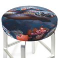 thumbnail image 3 of Balery Underwater Lazy Turtle Round Bar Stool Seat Covers Velvet Fabric Adjustable Protects from Scratches and Stains for 14-17 Inch Chair- 13 inch, 3 of 7
