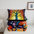 thumbnail image 5 of Homewish Vintage Tree Of Life Twin Comforter Sets,Colorful Glass Dots Bedding Set,Yellow,Black Reversible,2-Piece,1 Comforter and 1 Pillowcase, 5 of 7