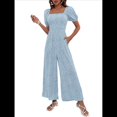 thumbnail image 2 of Mono de Verano 2025 para Mujer, Estilo Floral, Informal, Holgado, con Pierna y Corta. Azul S, 2 of 10