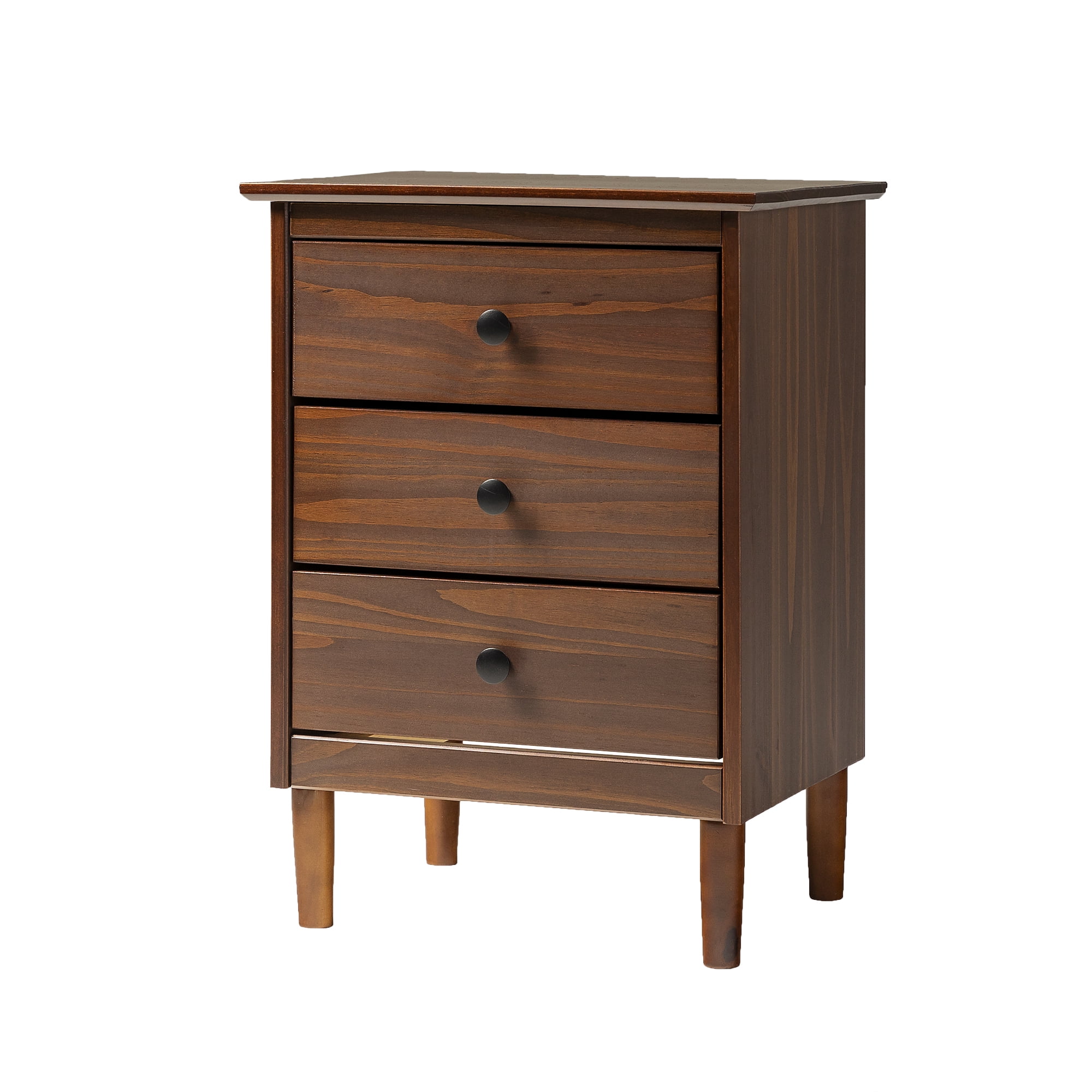Walker Edison Madeline 3-Drawer Nightstand, Walnut