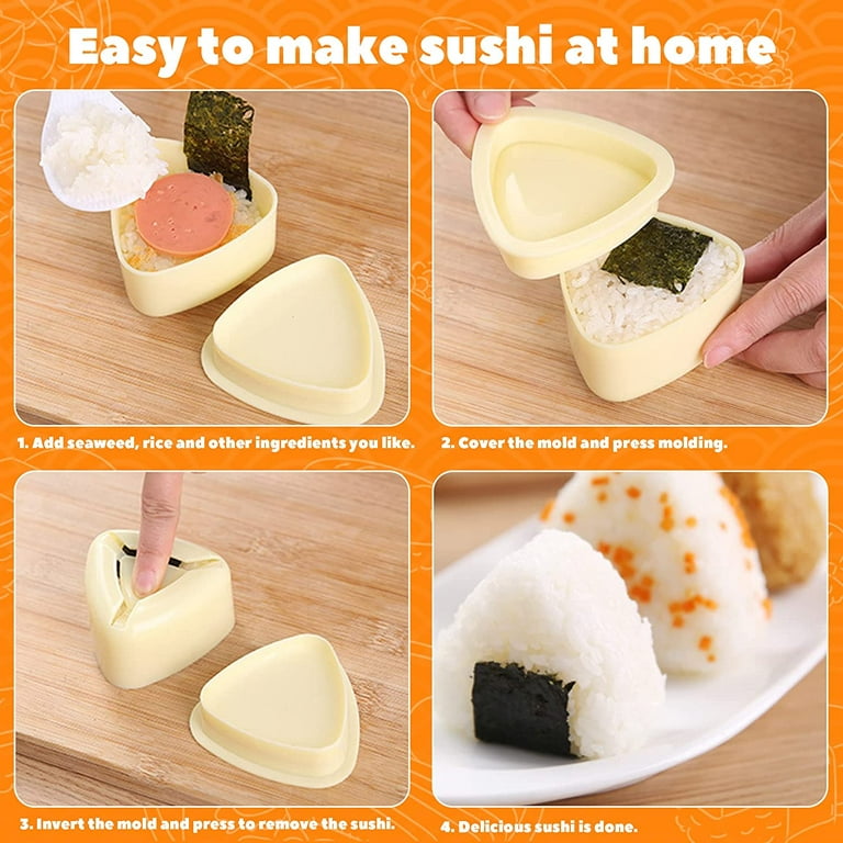 7 Pack Onigiri Mold, Rice Mold Musubi Maker Kit, Non Stick Spam Musubi  Maker Press Rice