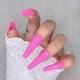 thumbnail image 5 of 24 Uds. De uñas postizas brillantes de bailarina de Color puro, color nude profundo, ataúd largo, puntas postizas para manicura para mujeres y niñas, 5 of 6
