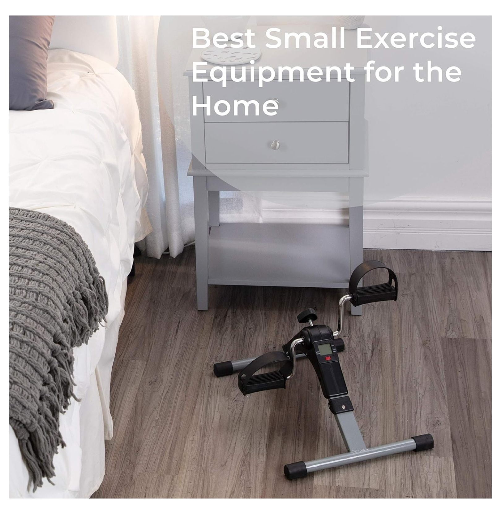 Pedal Exercise Mini Cycle Bike Great for Home or Office Workout - Digital Display for RPMs, Calories, Time, Speed, Distance - Under Desk for Legs - for Arms