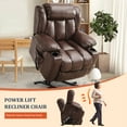 thumbnail image 4 of TEKAMON Large Power Lift Recliner Chair for Elderly with Heat and Massage Leather Electric Recliners Chair For Living Room with Cup Holders, Remote Control (Brown), 4 of 10