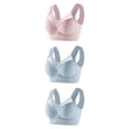 thumbnail image 4 of Sakmal Bralettes for Women with Support Side Smoothing Lace No Underwire Pink Scoop Womens Bras 3X,3-Pack, 4 of 4