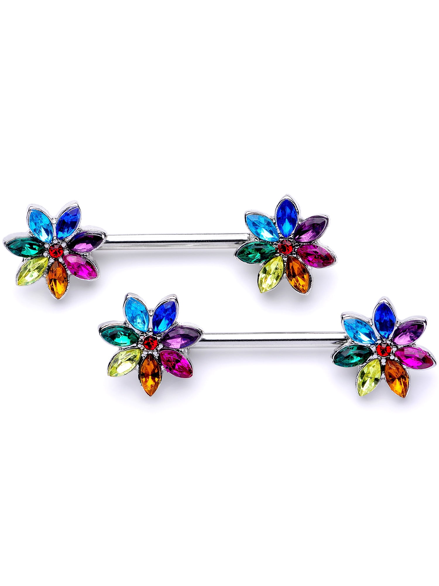 Body Candy Body Candy Womens 14G Nipplerings Piercing 9/16" Stainless