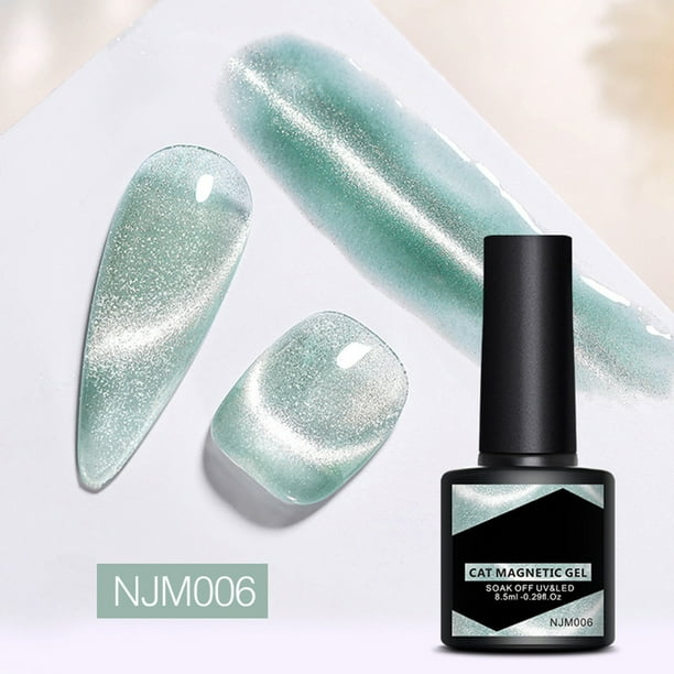 Esmalte de uñas en gel magnético para ojos, 8,5 ml, con purpurina holográfica, translúcido, para salón de uñas, ideal para usar en casa.