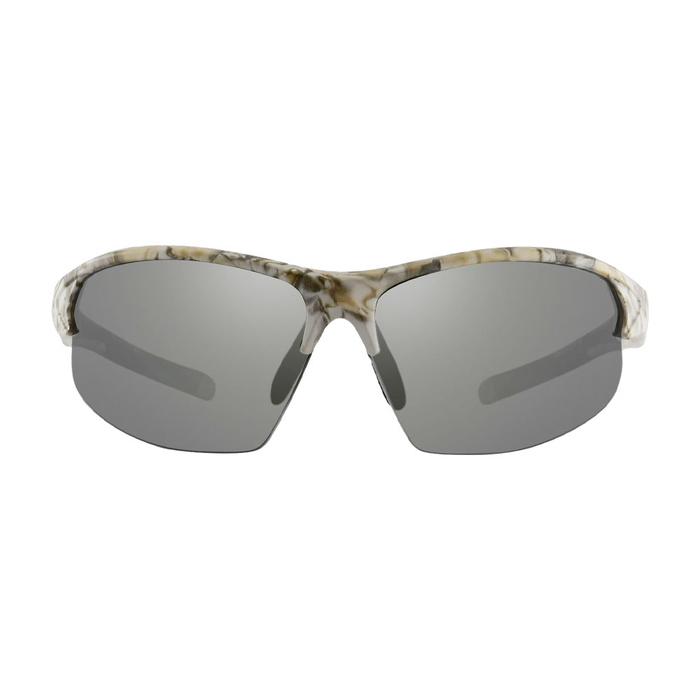 Safety Vu+Outdoors Safety Glasses in Semi Frame White with Polycarbonate Gray Smoke Silver Lens+Adults+Safety Glasses+1 pair