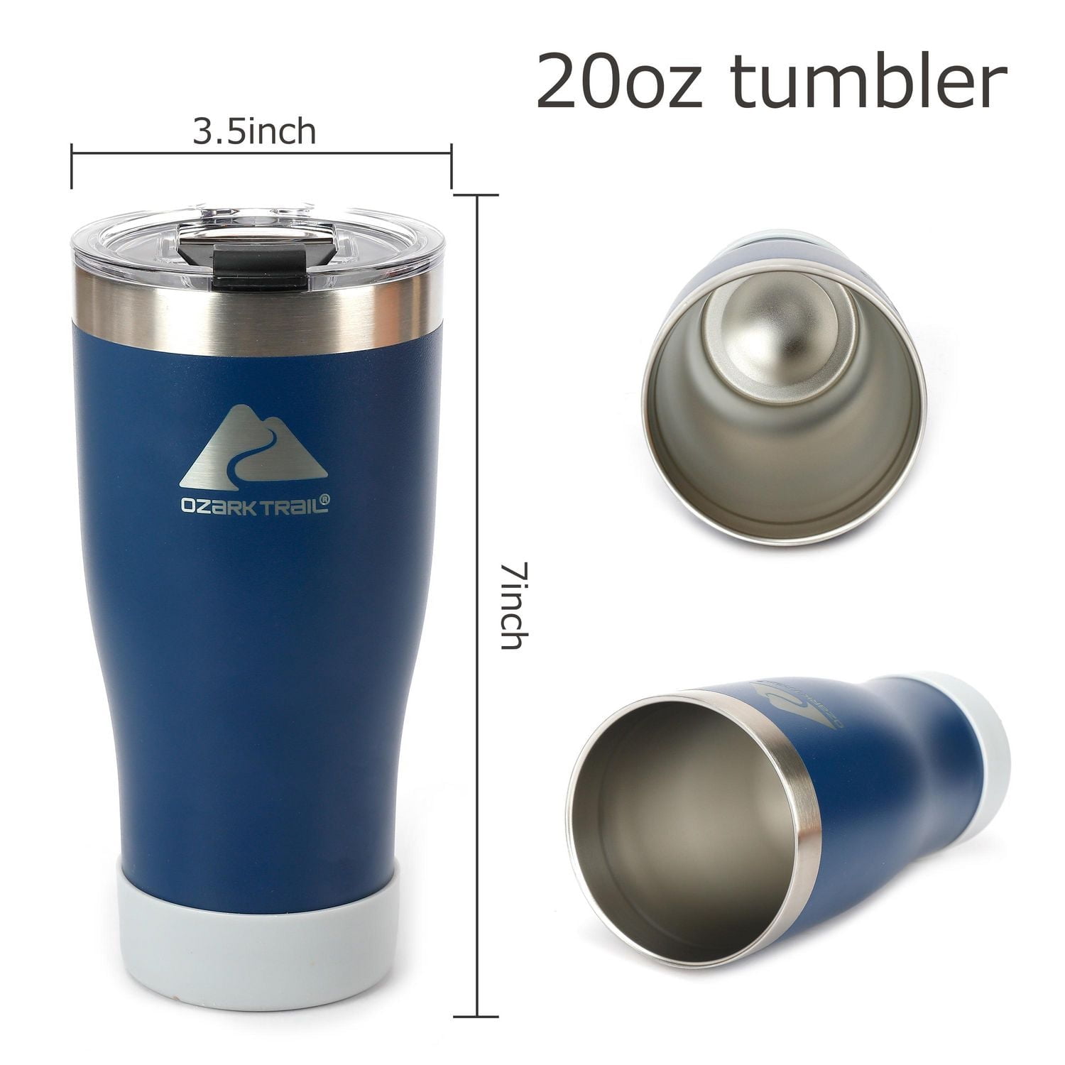 Ozark Trail Stainless Steel Vacuum Tumblers, 20 oz, Blue