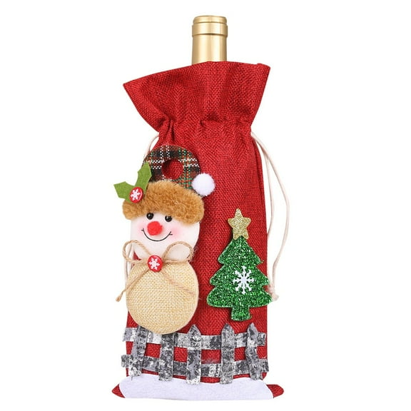 EUDIDV Xmas Decor Items Merry Christmas Santa Wine Bottle Bag Cover Xmas Festival Party Table Decor Gift Christmas Ornaments