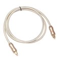 thumbnail image 1 of REXLIS Cable de audio óptico digital de fibra óptica SPDIF Toslink macho de 3 pies, para cine en casa, barra de sonido, TV, dorado, dorado, 1 of 5