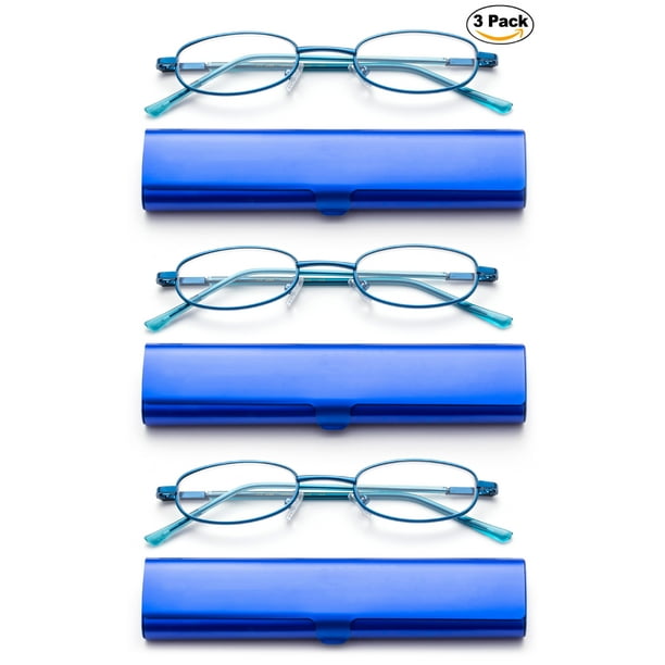 Newbee FashionPortable Compact Reading Glasses in Aluminum Case Metal