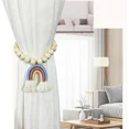 thumbnail image 2 of Amgo 2-Pack Red Boho Rainbow Wooden Bead Curtain Tiebacks - Stylish Holdbacks for Curtains, 2 of 6