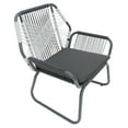 thumbnail image 3 of Ciao 3 Piece Outdoor Set, 2 Chairs, 1 Table, Gray Woven Rope and Steel, 3 of 5