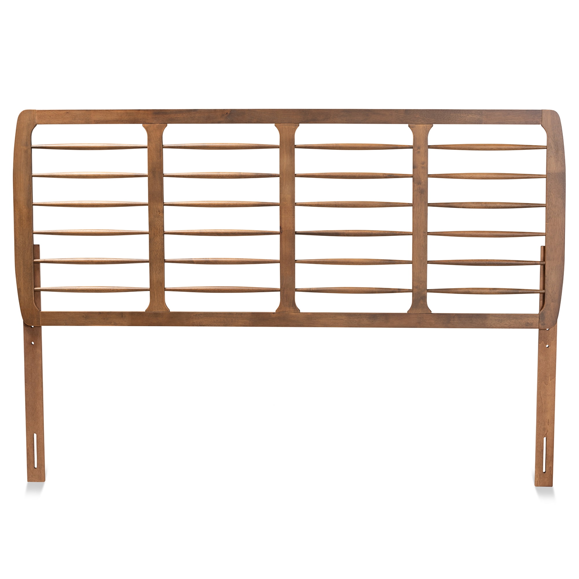 Baxton Studio Carolyn Mid-Century Back Support Rubberwood Headboard, King, Ash Walnut