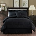 thumbnail image 3 of Unbranded 10 Piece Black Plaid Comforter Set Bed In A Bag California King, 3 of 5