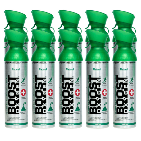 Boost Oxygen Large Natural 10L Canister | Respiratory Support for Aerobic Recovery, Altitude, Performance & Health (11 Pack)