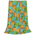 thumbnail image 2 of Honeii Pineapple Print Fleece Blanket - Throw Blanket for Bed, Sofa, Couch, Camping, and Travel , Microplush Ultra Soft Warm Blanket-40"x30", 2 of 7