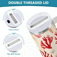 thumbnail image 3 of Yayeee 40oz Double-Wall Insulated Stainless Steel Tumbler with Handle Bottle, Retro Starfish, 3 of 8