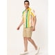 thumbnail image 4 of Camisa de Rayas de Verano Lars Amadeus para Hombre Bloque de Color Rosa Verde Naranja S, 4 of 6